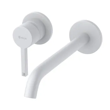 Baterie lavoar Kludi Nova Fonte Pura de perete pipa 220mm necesita corp incastrat alb mat imagine