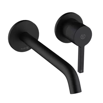 Baterie lavoar Kludi Nova Fonte Pura de perete pipa 220mm necesita corp incastrat negru mat imagine