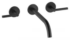 Baterie lavoar Kludi Nova Fonte Puristic de perete pipa 240mm fara ventil corp incastrat inclus negru mat imagine