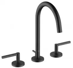 Baterie lavoar Kludi Nova Fonte Puristic din 3 elemente ventil pop-up negru mat imagine