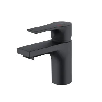 Baterie lavoar Kludi Zenta SL 75 Ecoplus fara ventil negru mat imagine