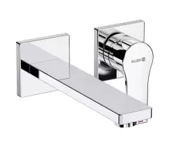 Baterie lavoar Kludi Zenta SL de perete din doua elemente pipa 180mm fara ventil montaj incastrat necesita corp ingropat imagine