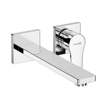 Baterie lavoar Kludi Zenta SL de perete din doua elemente pipa 230mm fara ventil montaj incastrat necesita corp ingropat imagine