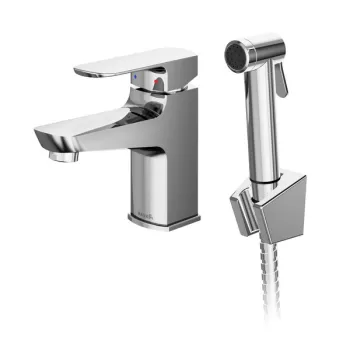 Baterie lavoar Ravak BM 011.01 cu dus igiena intima crom imagine