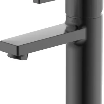 Baterie lavoar Roca Baia Cold Start fara ventil brushed titanium black imagine