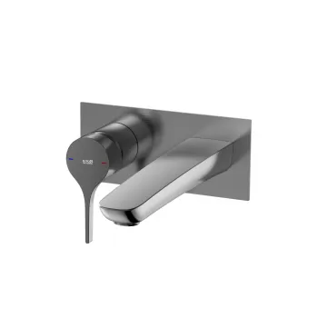 Baterie lavoar Roca Insignia de perete necesita corp ingropat brushed titanium black imagine