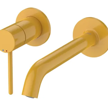 Baterie lavoar Roca NU de perete din doua elemente maneta pin necesita corp incastrat Honey Yellow imagine