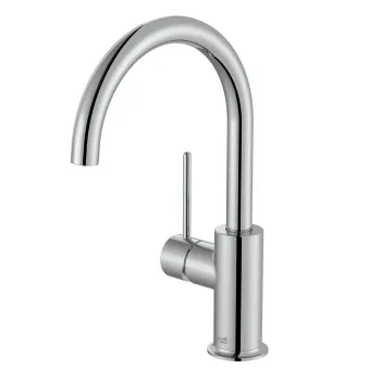 Baterie lavoar Roca NU L cu pipa inalta pivotanta Cold Start fara ventil maneta pin Crom imagine