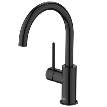 Baterie lavoar Roca NU L cu pipa inalta pivotanta Cold Start fara ventil maneta pin Titanium Black imagine