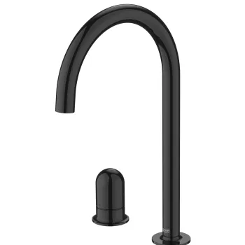 Baterie lavoar Roca NU L din doua elemente fara ventil maneta dome Titanium Black imagine