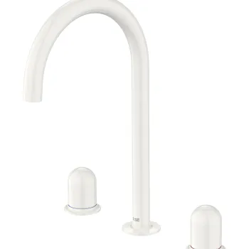 Baterie lavoar Roca NU L din trei elemente fara ventil maneta dome Glossy White imagine