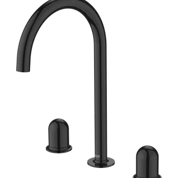 Baterie lavoar Roca NU L din trei elemente fara ventil maneta dome Titanium Black imagine