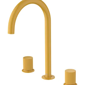 Baterie lavoar Roca NU L din trei elemente fara ventil maneta stripes Honey Yellow imagine