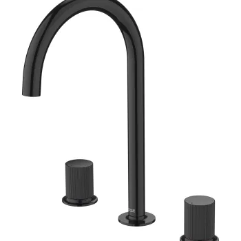 Baterie lavoar Roca NU L din trei elemente fara ventil maneta stripes Titanium Black imagine