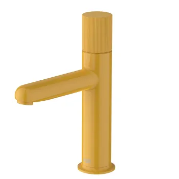 Baterie lavoar Roca NU S Cold Start fara ventil maneta stripes Honey Yellow imagine