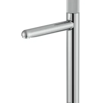 Baterie lavoar Roca NU XL pentru lavoare tip bol Cold Start fara ventil maneta stripes Crom imagine