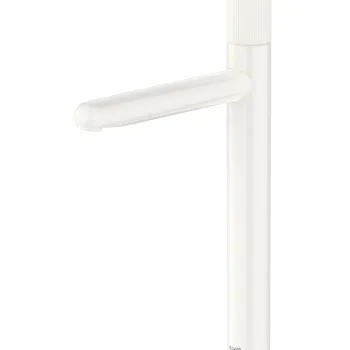 Baterie lavoar Roca NU XL pentru lavoare tip bol Cold Start fara ventil maneta stripes Glossy White imagine