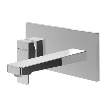 Baterie lavoar Villeroy & Boch Architectura Square de perete  ventil click-clack  necesita corp incastrat  crom imagine