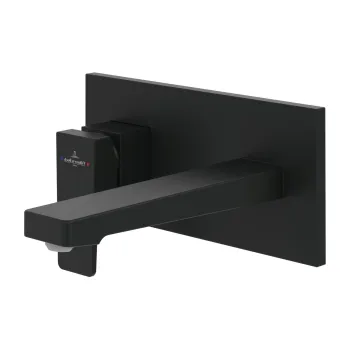 Baterie lavoar Villeroy & Boch Architectura Square de perete  ventil click-clack  necesita corp incastrat  negru mat imagine