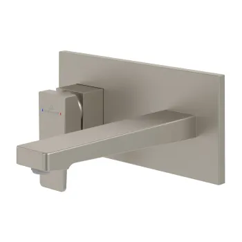 Baterie lavoar Villeroy & Boch Architectura Square de perete  ventil click-clack  necesita corp incastrat  nichel periat imagine