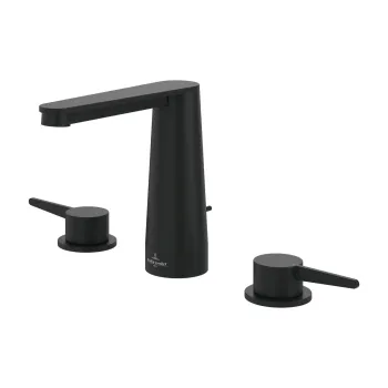 Baterie lavoar Villeroy & Boch Conum din 3 elemente  ventil pop-up  negru mat imagine