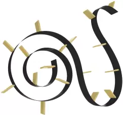 Biblioteca Kartell Bookworm design Ron Arad 17 rafturi 820cm negru-auriu imagine