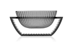 Bol decorativ Kartell U Shine design Eugeni Quitllet 29x14cm fumuriu transparent imagine