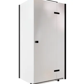 Cabina de dus Besco Pixa Black 120 L 120x80cm orientare stanga profile negru mat imagine