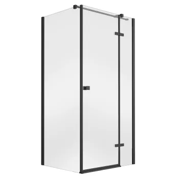 Cabina de dus Besco Pixa Black 90 L 90x90cm orientare stanga profile negru mat imagine