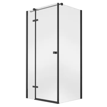 Cabina de dus Besco Pixa Black 90 P 90x90cm orientare dreapta profile negru mat imagine