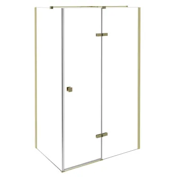 Cabina de dus Besco Pixa Gold 120 L 120x80cm orientare stanga profile auriu imagine