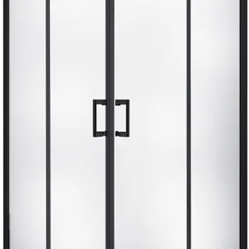 Cabina de dus patrata Besco Modern 80x80 tratata anticalcar  profil negru imagine