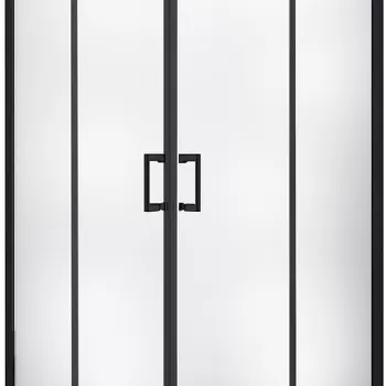 Cabina de dus patrata Besco Modern 90x90 tratata anticalcar profil negru imagine