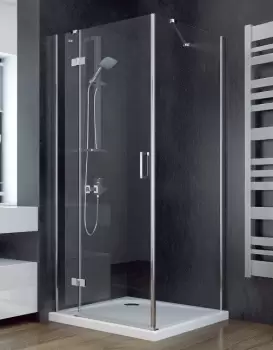 Cabina de dus patrata Besco Viva 80x80x195 cm profil crom sticla transparenta securizata de 8 mm orientare stanga EXPUS imagine