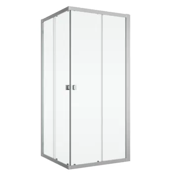 Cabina de dus Ronal (SanSwiss) Arelia D20SE2 80x80cm  usi culisante  sticla  AquaPerle 5mm  profil argintiu imagine