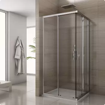 Cabina de dus SanSwiss Salia SAE2 cu usi culisante 80x80cm sticla securizata 6mm imagine