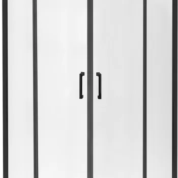 Cabina de dus semirotunda Besco Modern 80x80 tratata anticalcar profil negru imagine