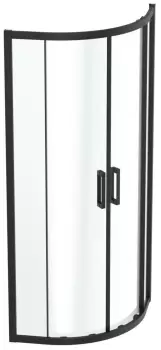 Cabina de dus semirotunda Ideal Standard Connect 2 80x80cm usi culisante sticla 6mm tratata IdealClean profil negru mat imagine