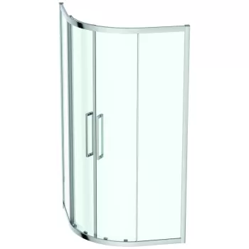 Cabina de dus semirotunda Ideal Standard I.life 100x100cm sticla transparenta 8mm tratata anticalcar IdealClean profil crom lucios imagine