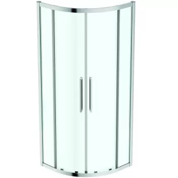 Cabina de dus semirotunda Ideal Standard I.life 80x80cm sticla transparenta 8mm tratata anticalcar IdealClean profil crom lucios imagine