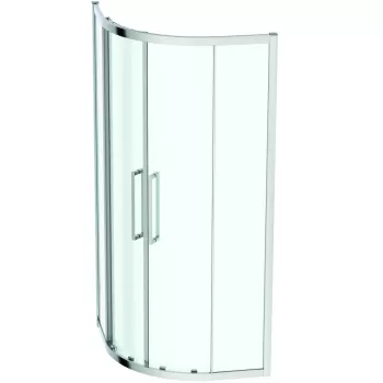 Cabina de dus semirotunda Ideal Standard I.life 90x90cm sticla transparenta 8mm tratata anticalcar IdealClean profil crom lucios imagine