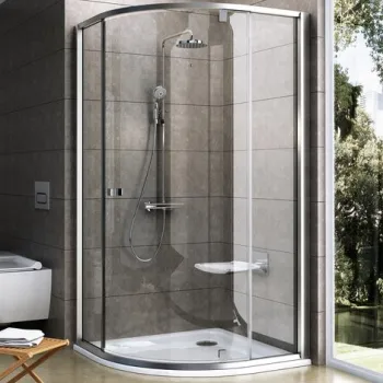 Cabina de dus semirotunda Ravak Pivot PSKK3 90x90cm  crom mat imagine