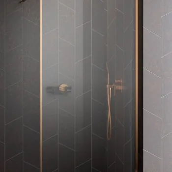 Cabina de dus tip Walk-in Radaway MODO F II Brushed Copper 90 cm profil cupru periat imagine