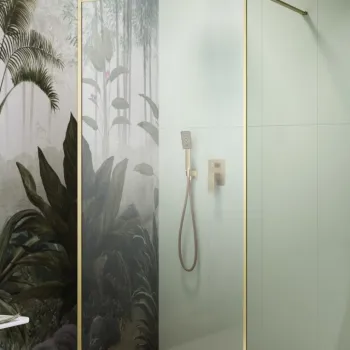 Cabina de dus tip Walk-in Radaway MODO F II Brushed Gold 120 cm profil auriu periat imagine