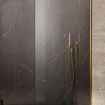 Cabina de dus tip Walk-in Radaway MODO New GOLD II 90 cm profil auriu imagine