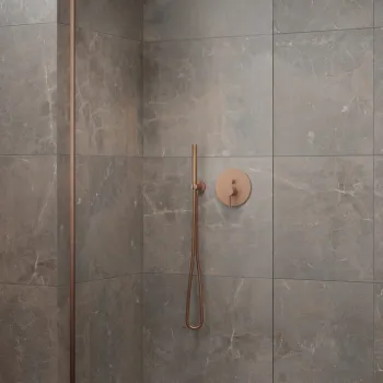 Cabina de dus tip Walk-in Radaway MODO SL II Brushed Copper 100 cm orientare stanga profil cupru periat imagine