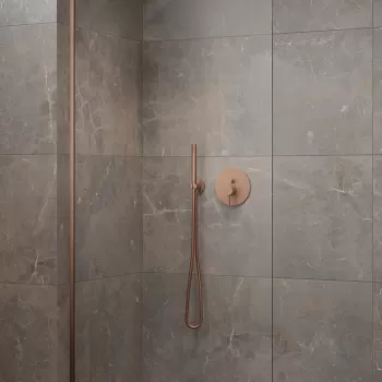 Cabina de dus tip Walk-in Radaway MODO SL II Brushed Copper 110 cm orientare stanga profil cupru periat imagine
