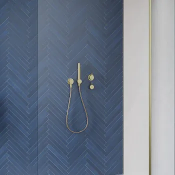 Cabina de dus tip Walk-in Radaway MODO SL II Brushed Gold 100 cm  orientare stanga  profil auriu periat imagine