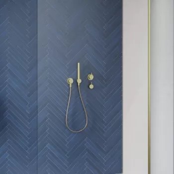 Cabina de dus tip Walk-in Radaway MODO SL II Brushed Gold 110 cm orientare stanga profil auriu periat imagine