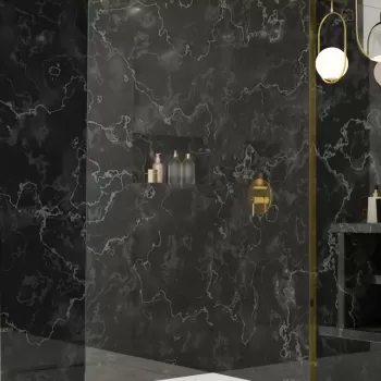 Cabina de dus tip Walk-in Radaway MODO SL II Gold 120 cm orientare stanga profil auriu lucios imagine